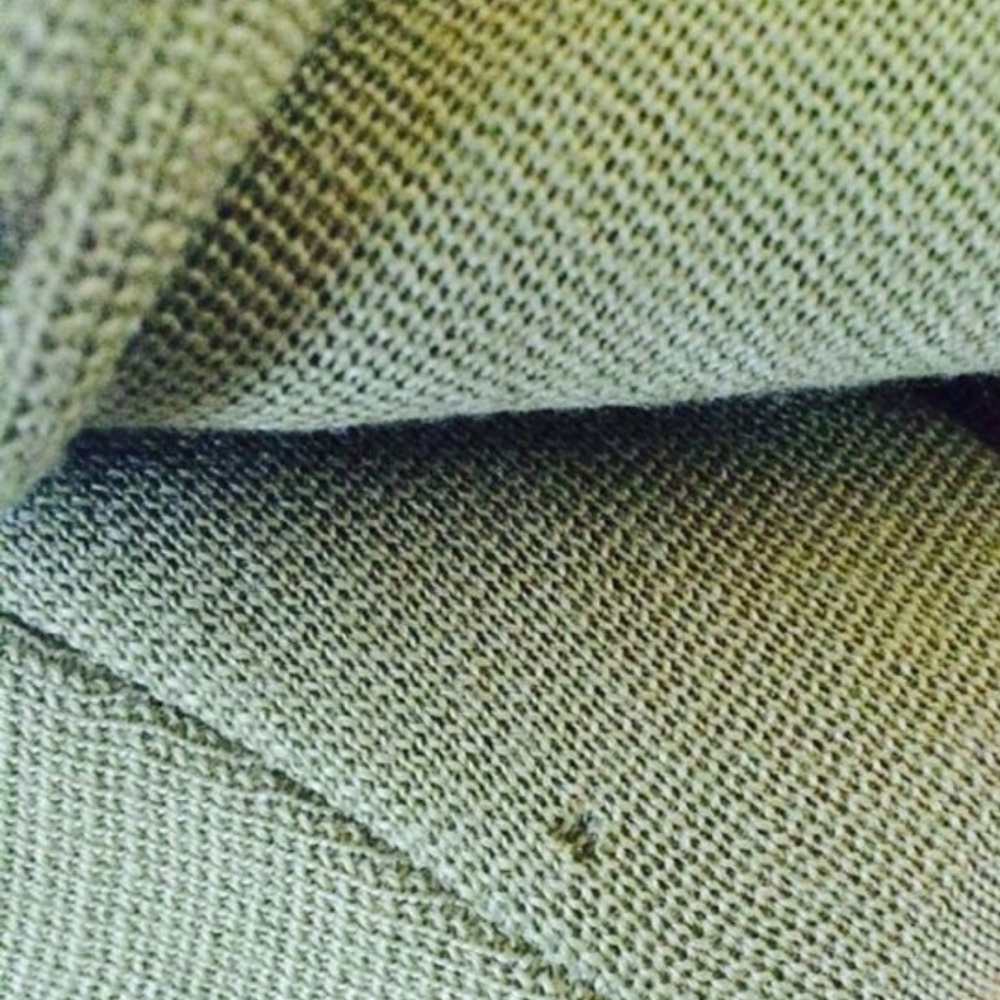 Vintage 70s wool olive green suit skirt cardigan - Picture 4 of 4